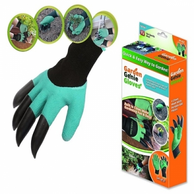 Садовые перчатки с когтями Genie Gloves