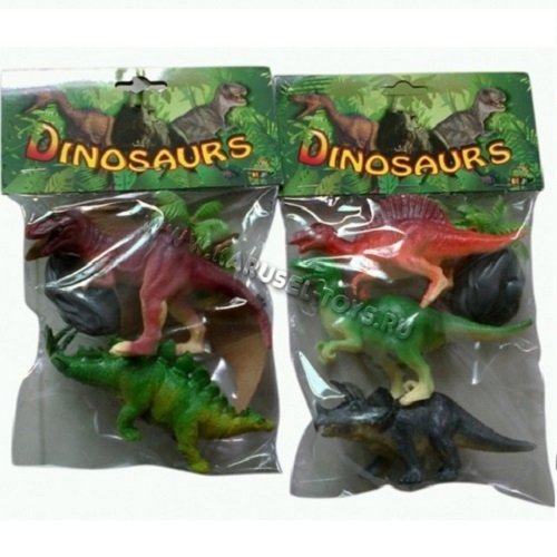 Пластизолевые игрушки "Dinosaurs" в пакете (2 вида)  GR-2-012AB