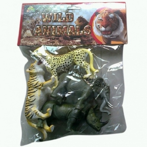 Пластизолевые игрушки "Wild animals" в пакете  GR-S7-004A