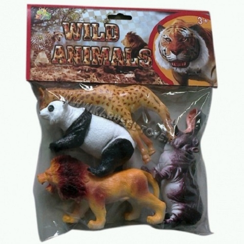 Пластизолевые игрушки "Wild animals" в пакете  GR-S7-004B