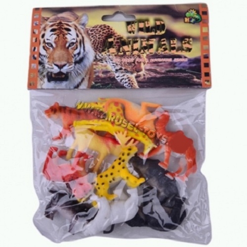 Пластизолевые игрушки "Wild animals" в пакете  GR-S2-012