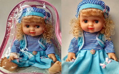 Кукла Алина музыкальная озвуч. в рюкзачке 2 цвета 32см KK-02138