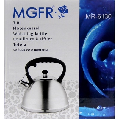 Чайник со свистком из нержавеющей стали, объем 3.0л, MGFR MR-6130