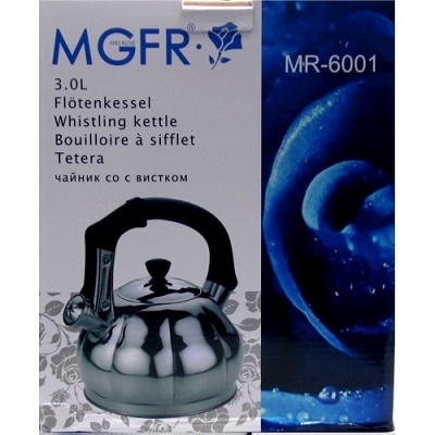 Чайник со свистком из нержавеющей стали, объем 3.0л, MGFR MR-6001