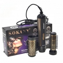 Фен расческа вращающиеся SOKANY для укладки волос с 2-я насадками, мощность 1000w SD-903