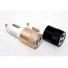 авто зарядка 2 USB, 1A+2,1A (A13) (металлический)