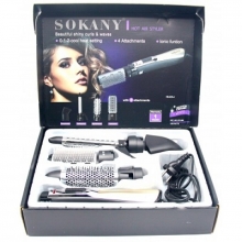Фен-расческа SOKANY для укладки волос с 4-я насадками, мощность 1000w HB-835-4